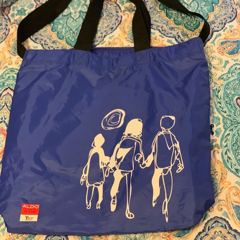 Large Nylon Blue Crossbody Tote